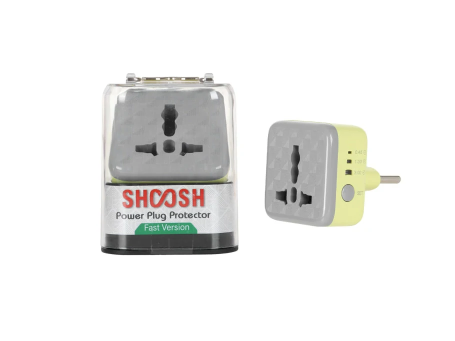 تبدیل برق 3 به 2 تایمر دار Shoosh مدل SH90 - زرد - SMO