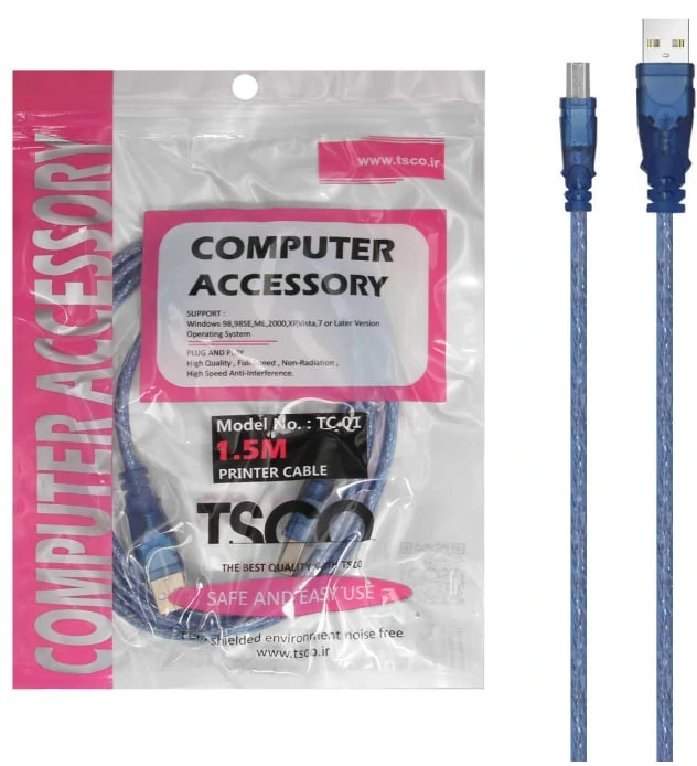 کابل پرینتر TSCO USB2.0 مدل TC 01 با متراژ 1.5 متر